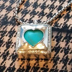 Brighton Open Work Turquoise Heart Necklace